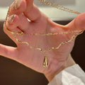 The Liquid Drop Tassel Necklace – Vintage Glossy Irregular Collar Chain.